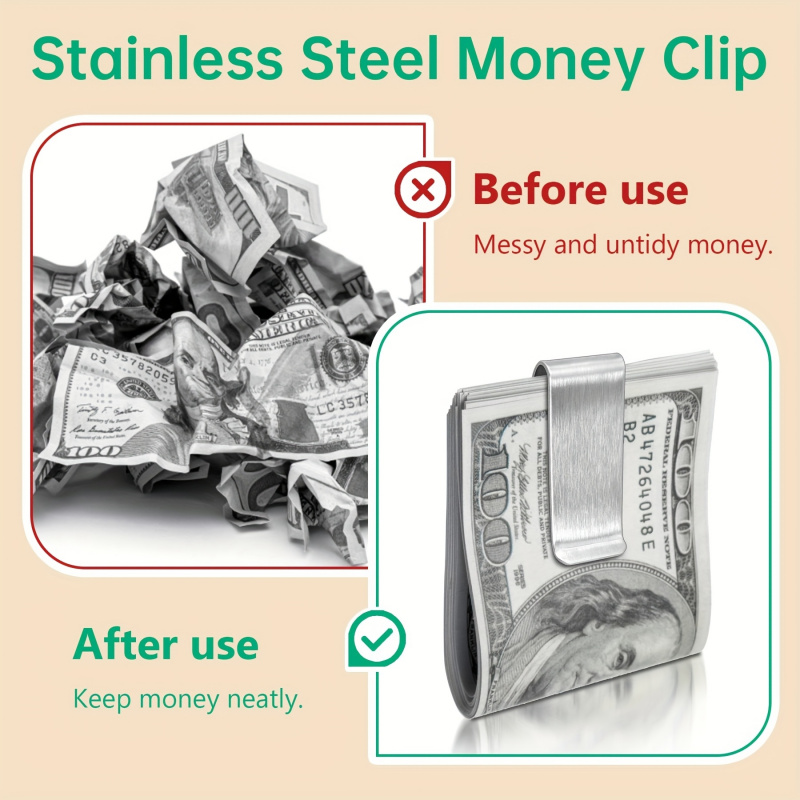 20PCS Stainless Steel Silver S - Money Clip Magnetic recension och pris